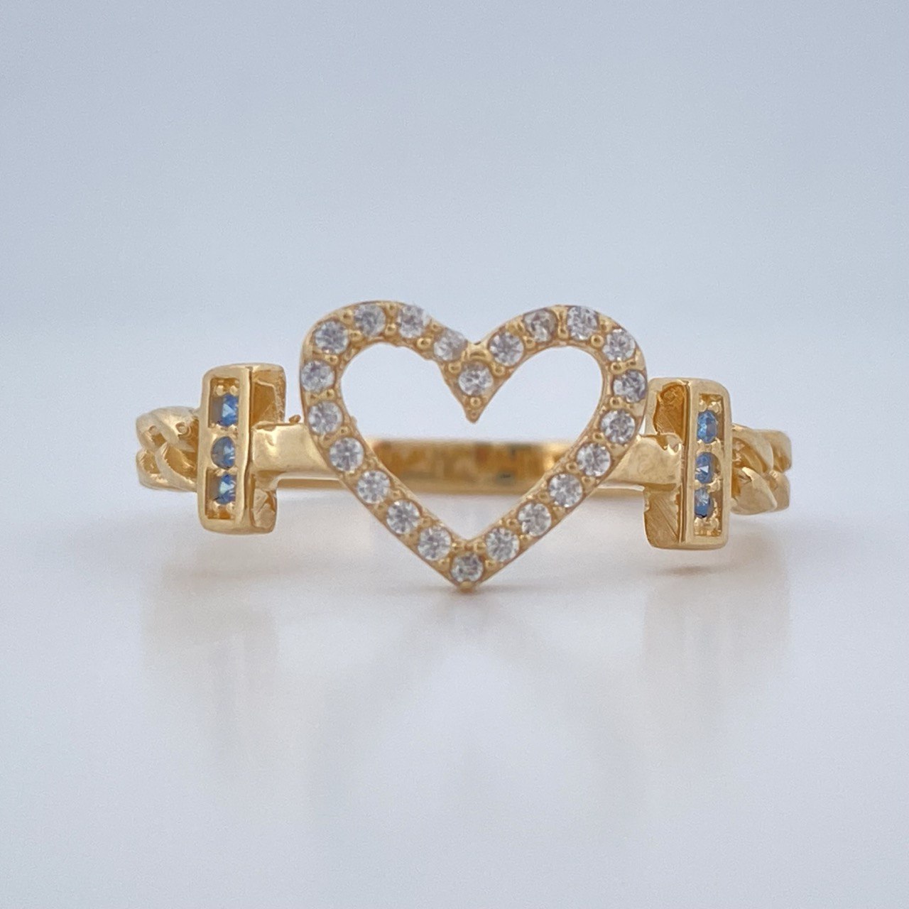 Anillo Corazon 2.6gr / T7 3/4 / Oro Amarillo 18K $