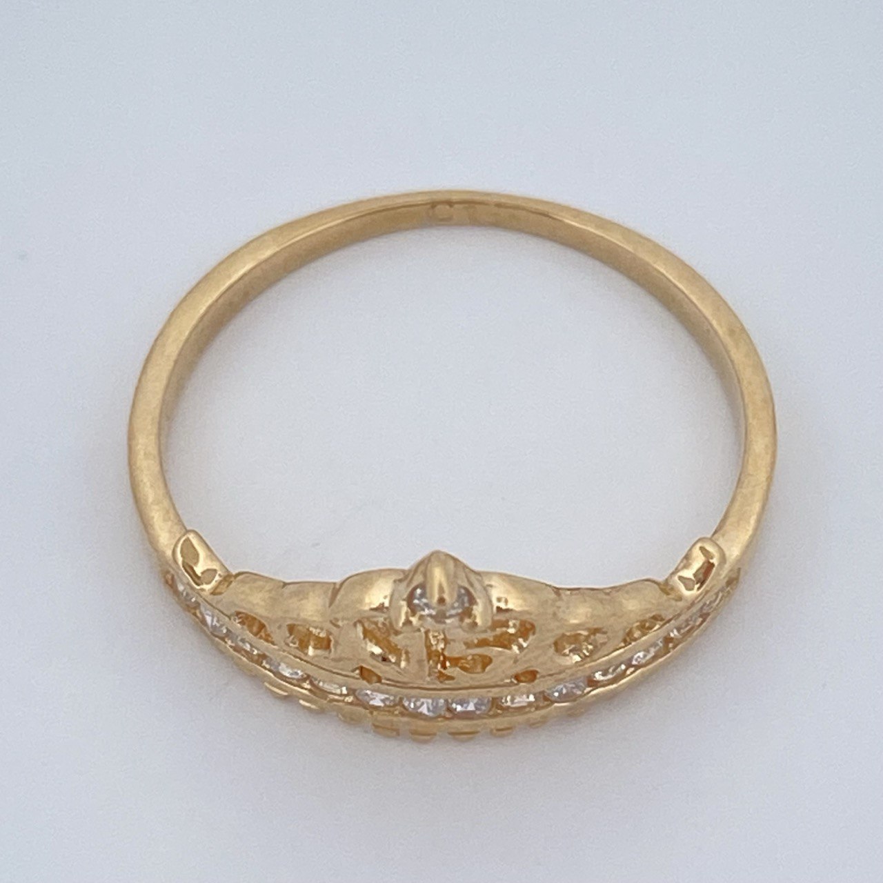 Anillo Corona Corazon 15s 2.1gr / T6 1/2 / Oro Amarillo 18K $