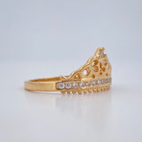 Anillo Corona Corazon 15s 2.1gr / T6 1/2 / Oro Amarillo 18K $