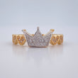 Anillo Corazones Corona 2.8gr / T7 / Dos Oros Amarillo Blanco 18K $