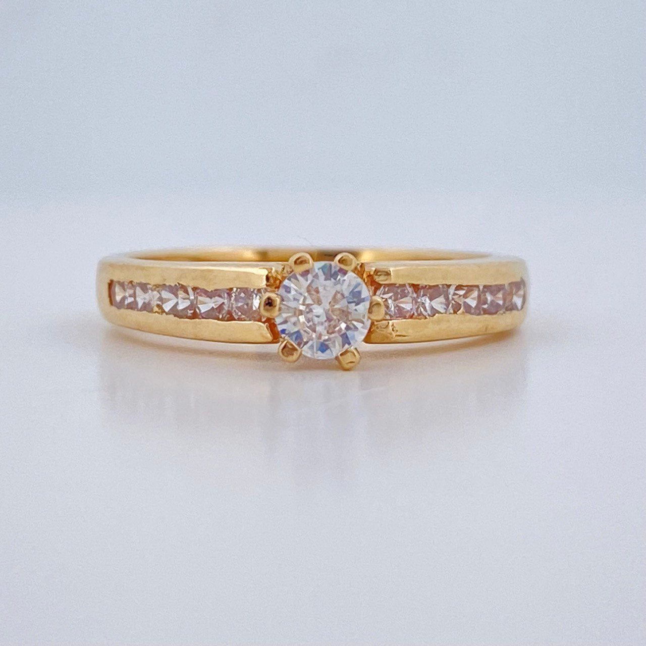 Anillo Doble Linea 3.3gr / T6 3/4 / Oro Amarillo 18K $