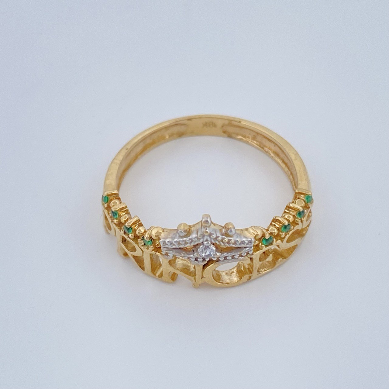 Anillo Princess 3.1gr / T6 1/2 / Dos Oros Amarillo Blanco 18K $
