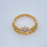 Anillo Princess 3.1gr / T6 1/2 / Dos Oros Amarillo Blanco 18K $