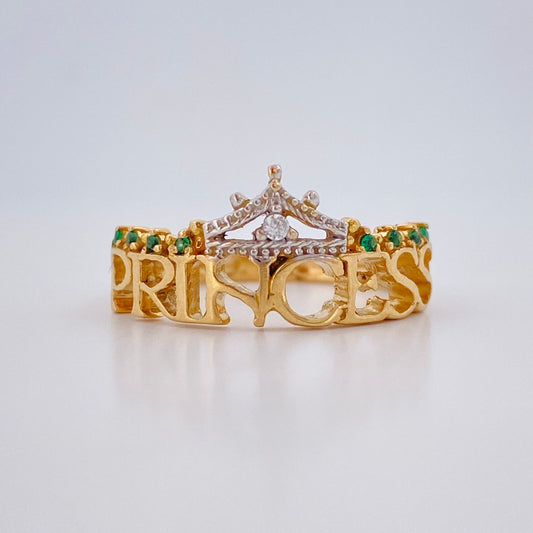 Anillo Princess 3.1gr / T6 1/2 / Dos Oros Amarillo Blanco 18K $