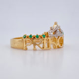 Anillo Princess 3.1gr / T6 1/2 / Dos Oros Amarillo Blanco 18K $