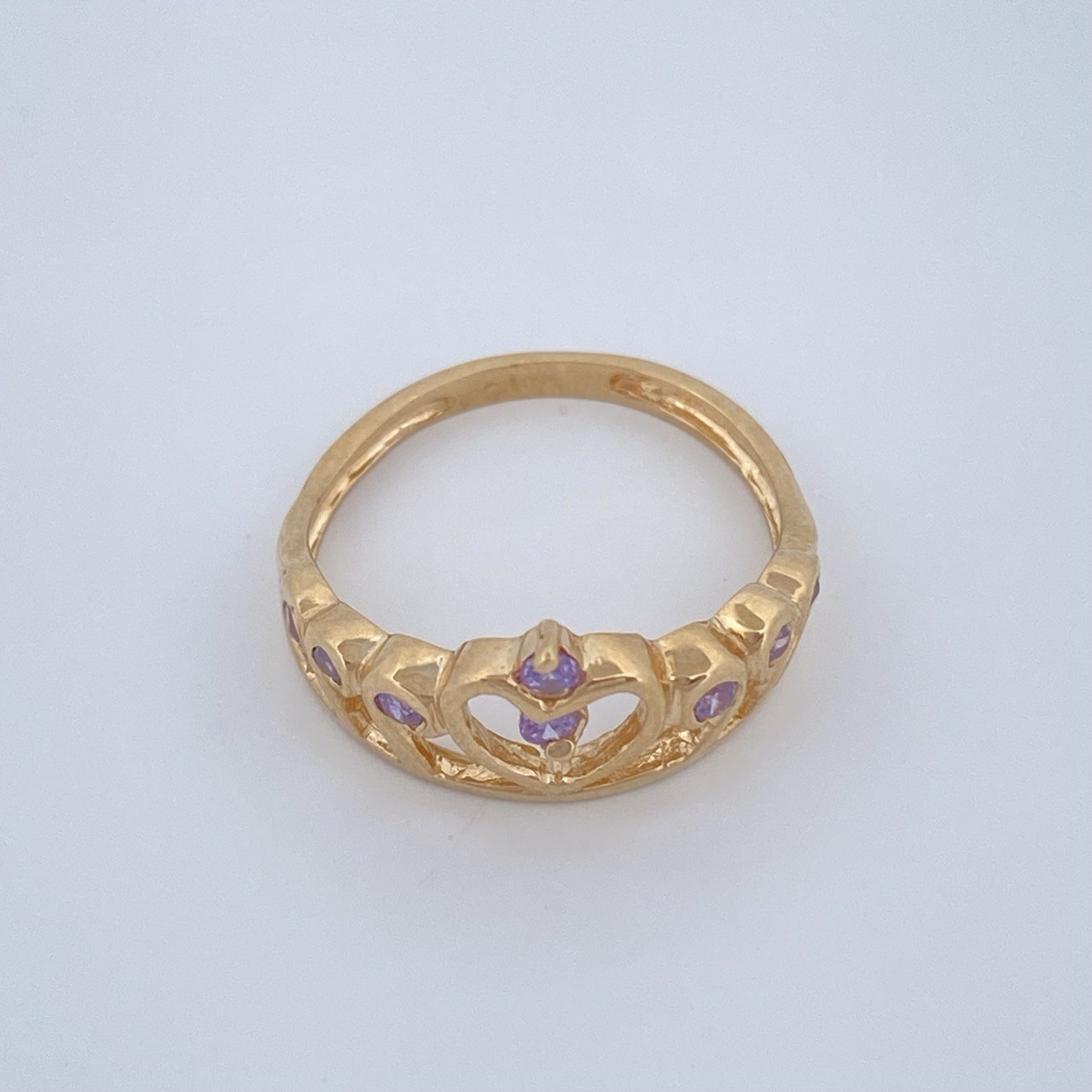 Anillo Corona Corazon 2.95gr / T6 1/2 / Oro Amarillo 18K $