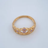 Anillo Corona Corazon 2.95gr / T6 1/2 / Oro Amarillo 18K $