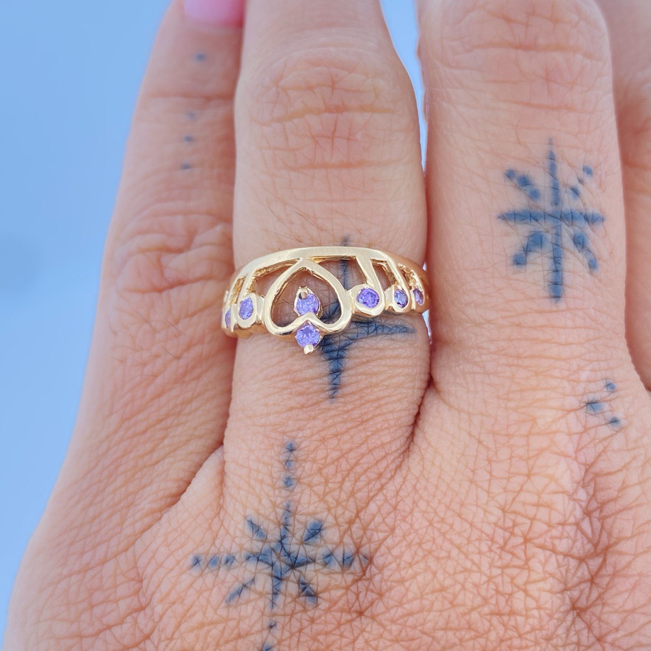 Anillo Corona Corazon 2.95gr / T6 1/2 / Oro Amarillo 18K $