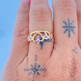 Anillo Corona Corazon 2.95gr / T6 1/2 / Oro Amarillo 18K $