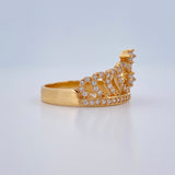 Anillo Corona Corazon 3.4gr / T6 3/4 / Oro Amarillo 18K $