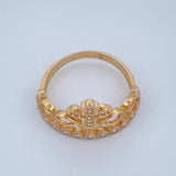 Anillo Corona Cruz 2.4gr / T6 1/4 / Oro Amarillo 18K $