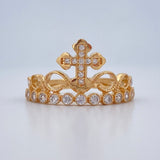 Anillo Corona Cruz 2.4gr / T6 1/4 / Oro Amarillo 18K $