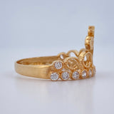 Anillo Corona Cruz 2.4gr / T6 1/4 / Oro Amarillo 18K $