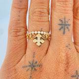 Anillo Corona Cruz 2.4gr / T6 1/4 / Oro Amarillo 18K $