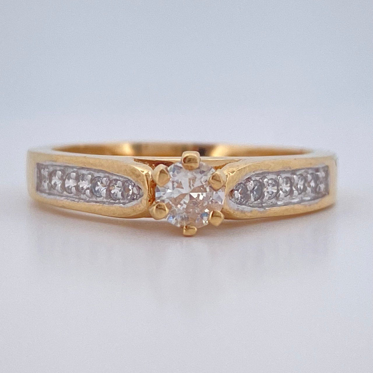 Anillo Doble Linea 3.35gr / T7 1/4 / Oro Amarillo 18K $