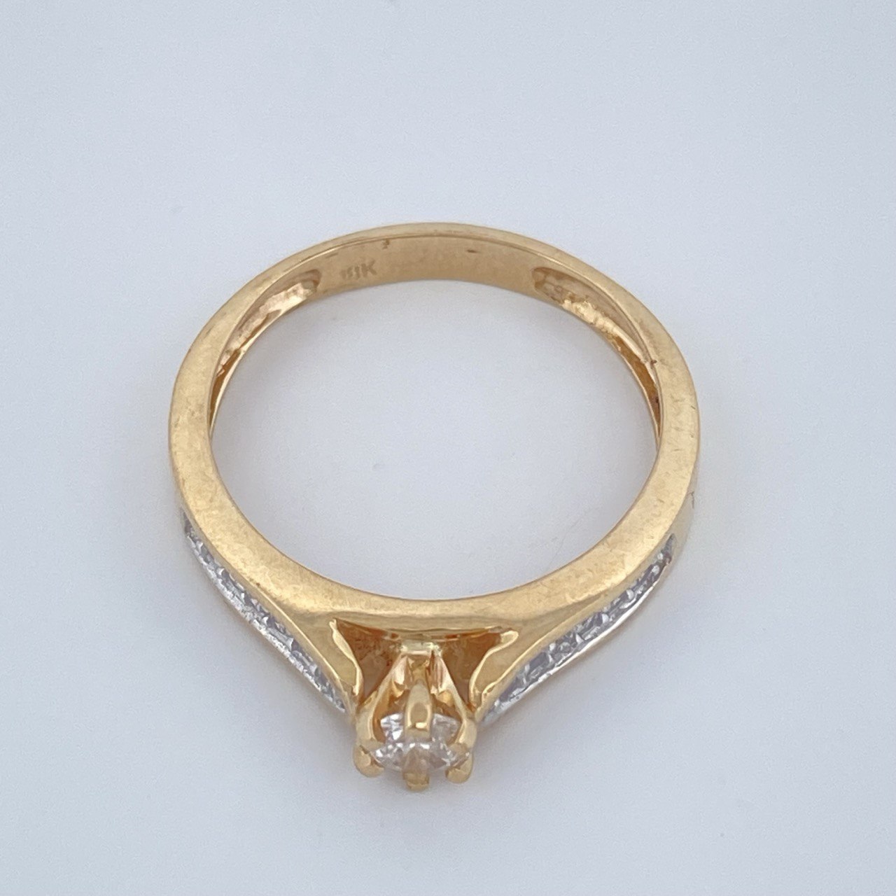Anillo Doble Linea 3.35gr / T7 1/4 / Oro Amarillo 18K $