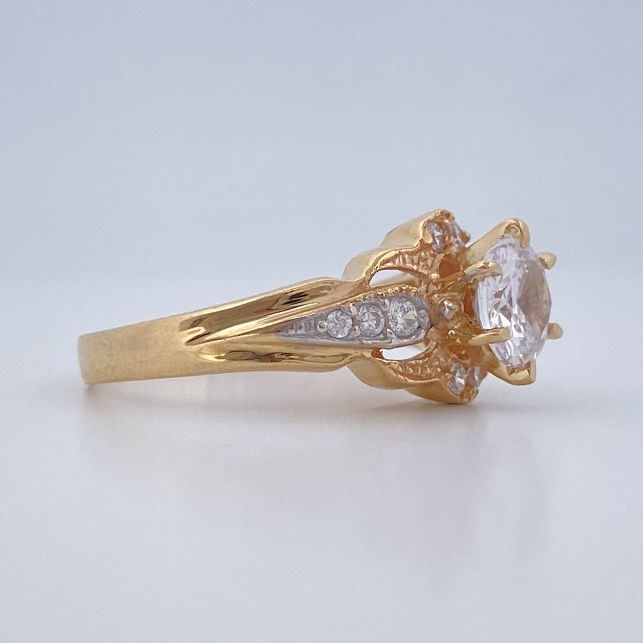 Anillo Eterna Promesa 3.3gr / T5 1/2 / Dos Oros Amarillo Blanco 18K $