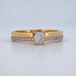 Anillo Solitario Churumbela 2.5gr / T6 / Dos Oros Amarillo Blanco 18K $