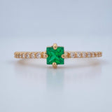 Anillo Solitario Cuadrado 1.85gr / T7 1/4 / Oro Amarillo 18K $