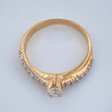 Anillo Solitario Cruzado 2.25gr / T6 / Dos Oros Amarillo Blanco 18K $