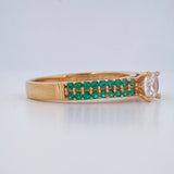 Anillo Verde encanto 3.15gr / T7 1/4 / Oro Amarillo 18K $