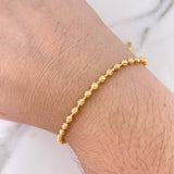 Pulso Militar 6.2gr / 18cm / 2.9mm Bolas Diamantadas Oro Amarillo 18K $