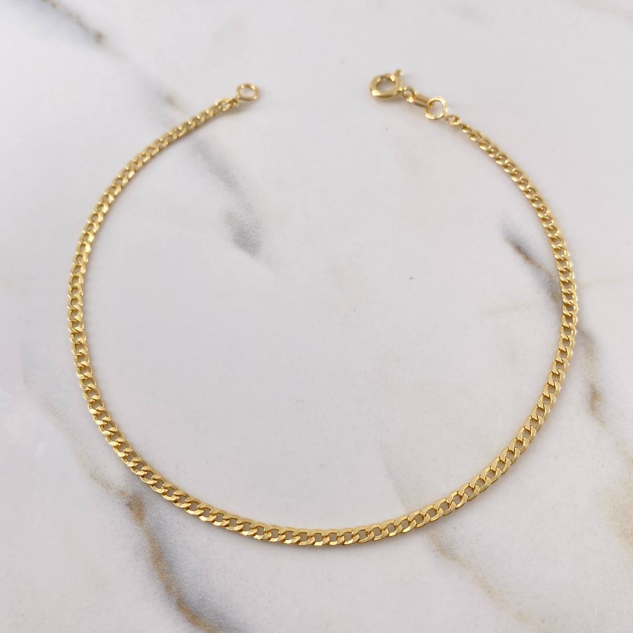 Tobillera Cubana 1.8gr / 23cm / 2.2mm Oro Amarillo +1 18K #