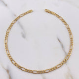 Tobillera Figaro 2.3gr / 24cm / 3.1mm Oro Amarillo +1 18K #
