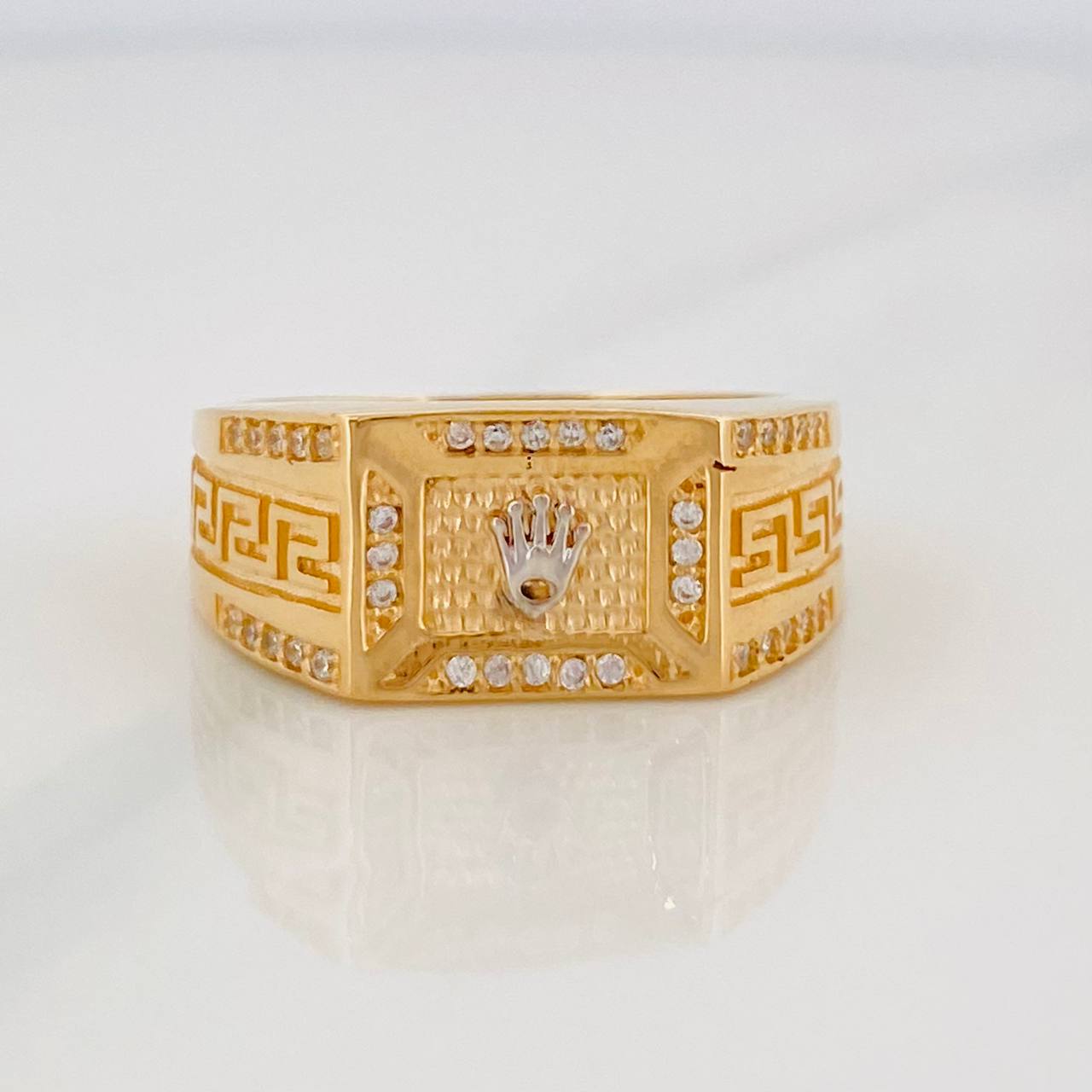 Anillo Corona Trival 7.25g / T9 1/2 Dos Oros Amarillo Blanco 18K