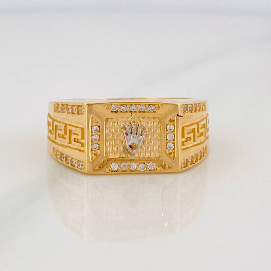 Anillo Corona Trival 7.25g / T9 1/2 Dos Oros Amarillo Blanco 18K