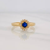 Anillo Halo Circulo 2.4g / T7 Oro Amarillo 18K