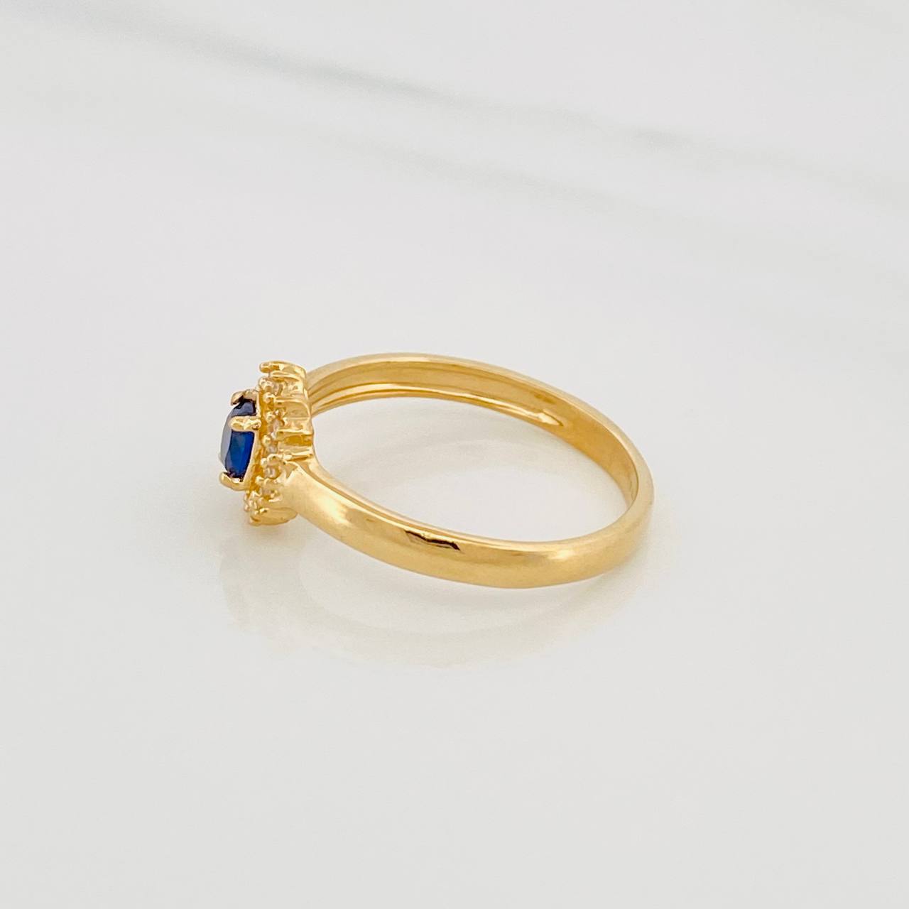 Anillo Halo Circulo 2.4g / T7 Oro Amarillo 18K
