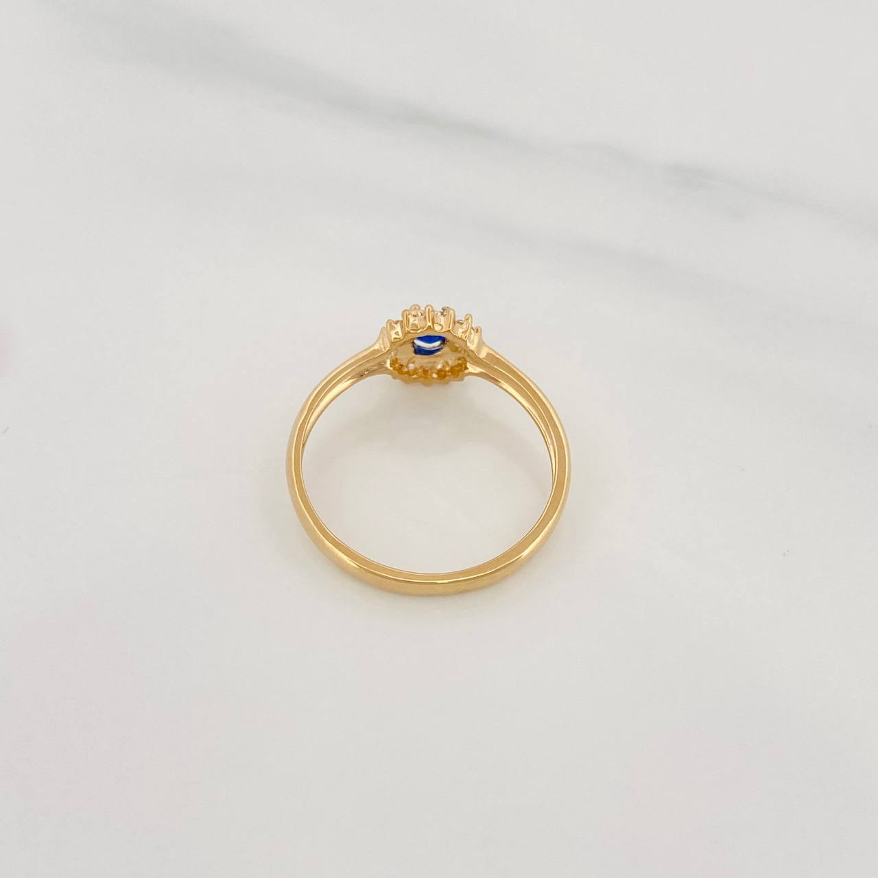 Anillo Halo Circulo 2.4g / T7 Oro Amarillo 18K