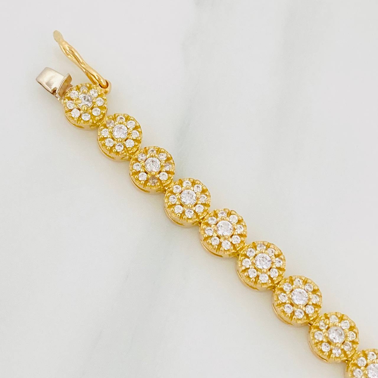 Pulso Halo Tennis 10.9g / 15.5cm / 5.08mm Oro Amarillo 18K