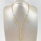 Rosario Virgen Milagrosa 6.7gr / 45cm / 3mm-4mm Bola Diamantadas- Cruz Cristo Oro Amarillo 18K *