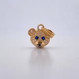 Dije Rostro Oso 1.55gr / 1.6cm / Circones Blancos Azules Oro Amarillo 18K &