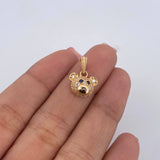 Dije Rostro Oso 1.55gr / 1.6cm / Circones Blancos Azules Oro Amarillo 18K &