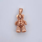 Dije Oso Articulado 4.55gr / 2.9cm / Circones Blancos Negros Oro Rosa 18K &