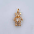 Dije Oso Articulado 4gr / 2.5cm / Circones Blancos Negros Oro Amarillo 18K &