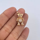 Dije Oso Articulado 4gr / 2.5cm / Circones Blancos Negros Oro Amarillo 18K &