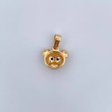 Dije Rostro Oso 1.55gr / 1.6cm / Circones Blancos Azules Oro Amarillo 18K &