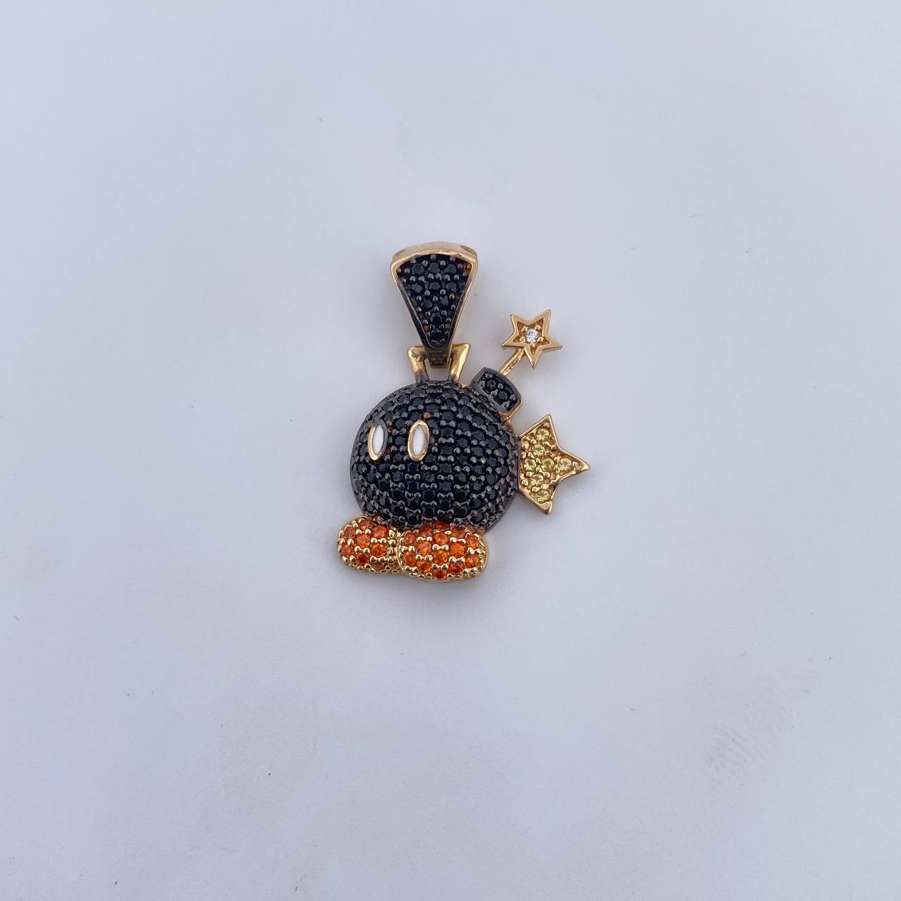Dije Bomba 3.2gr / 2.5cm / Circones Blancos Negros Naranjas Oro Amarillo 18K &