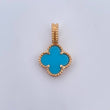 Dije Trebol 3gr / 2.4cm / Azul Turqueza Oro Amarillo Nac.Esp. 18K &