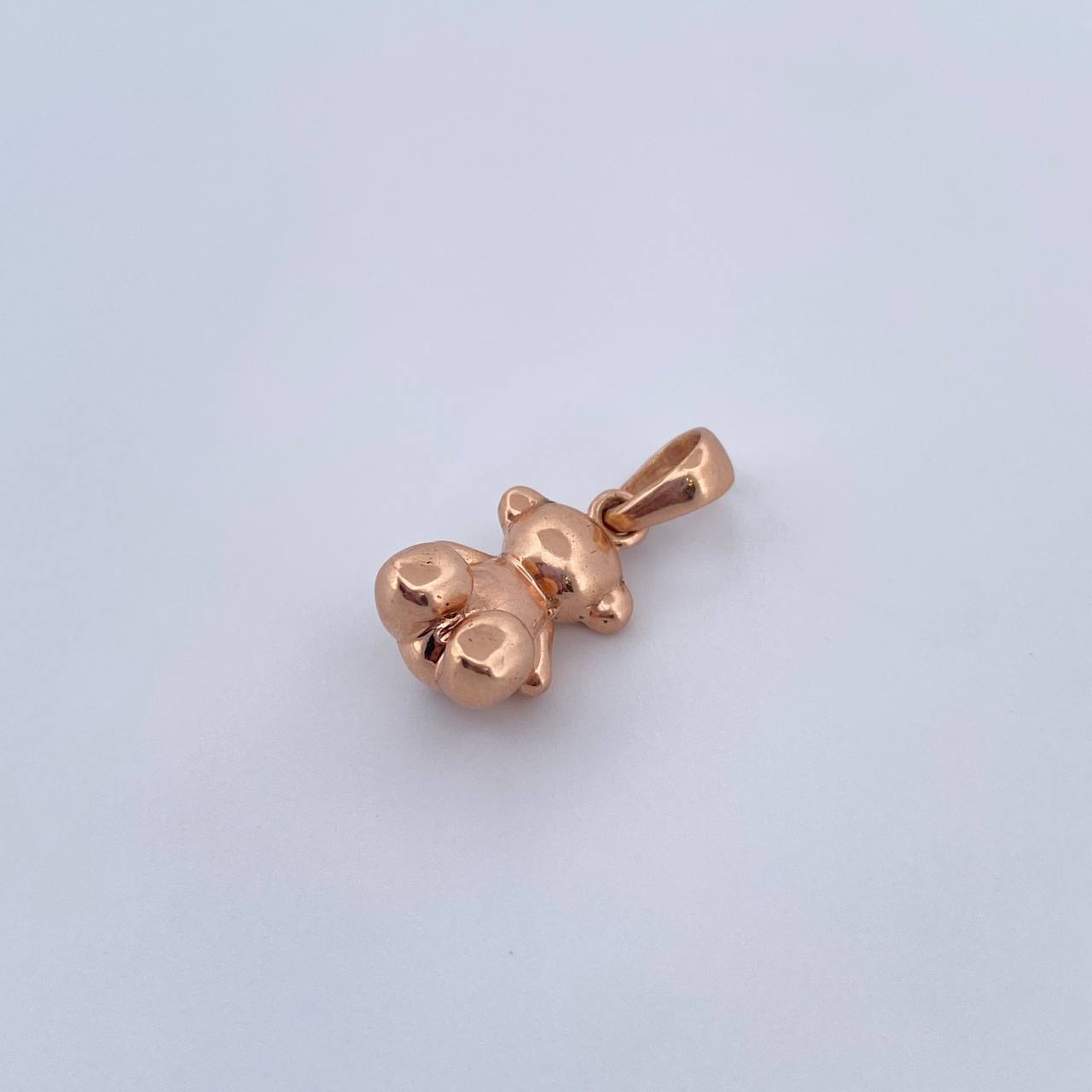 Dije Oso Sin Rostro 1.9gr / 1.7cm / Liso Oro Rosa 18K &