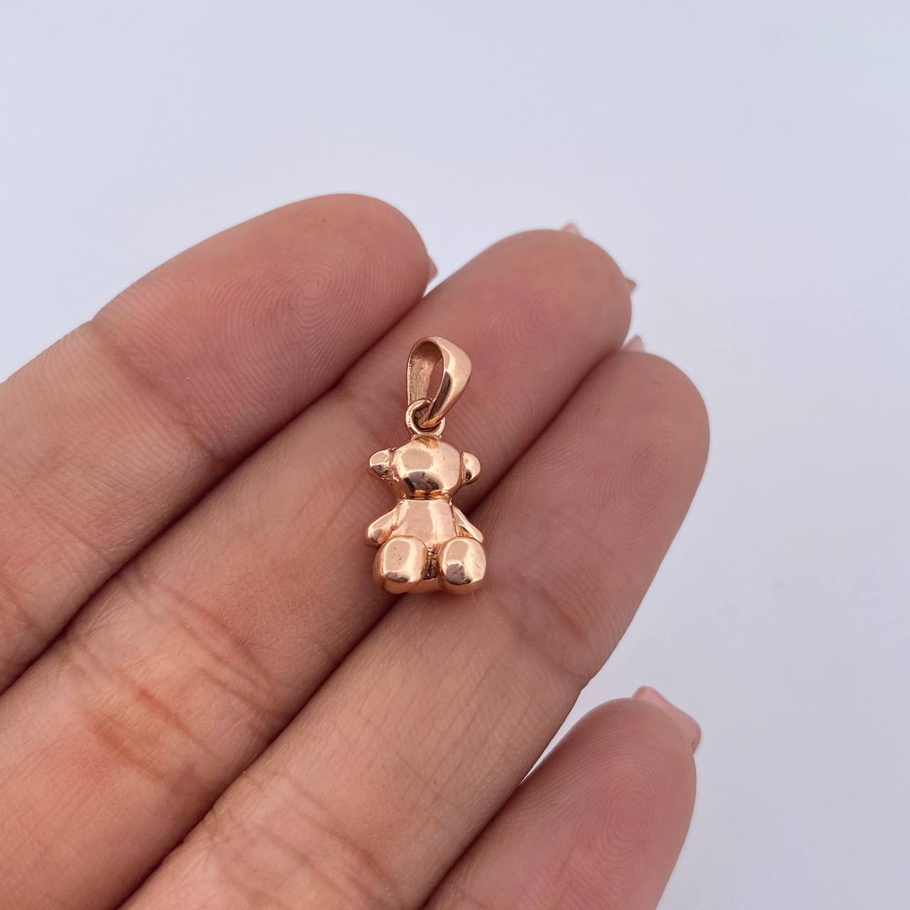 Dije Oso Sin Rostro 1.9gr / 1.7cm / Liso Oro Rosa 18K &