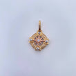 Dije Estrella Cardinal 5.35gr / 3cm / Circones Blancos Tres Oros 18K &