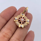 Dije Estrella Cardinal 5.35gr / 3cm / Circones Blancos Tres Oros 18K &