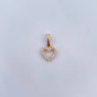 Dije Silueta Corazon 0.7gr / 1.5cm / Circones Blancos Oro Amarillo 18K &
