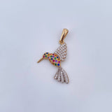 Dije Colibri 2gr / 3.2cm / Circones De Colores Oro Amarillo Blanco 18K &