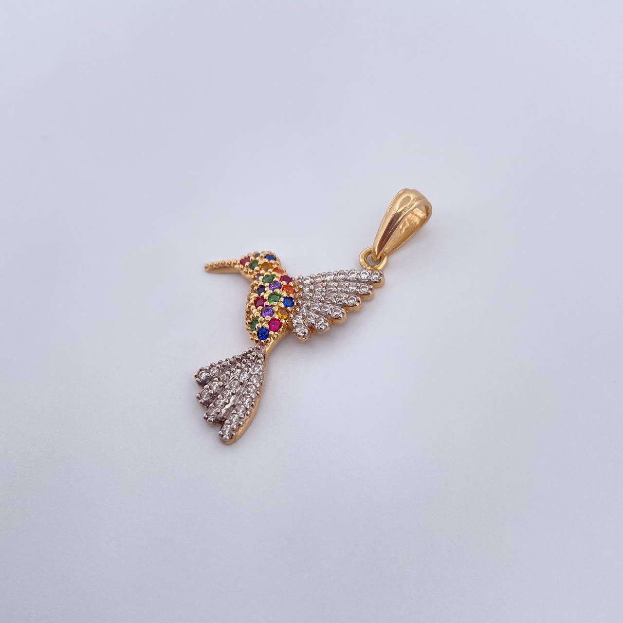 Dije Colibri 2gr / 3.2cm / Circones De Colores Oro Amarillo Blanco 18K &